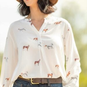 Blouse Floaty Long Horses